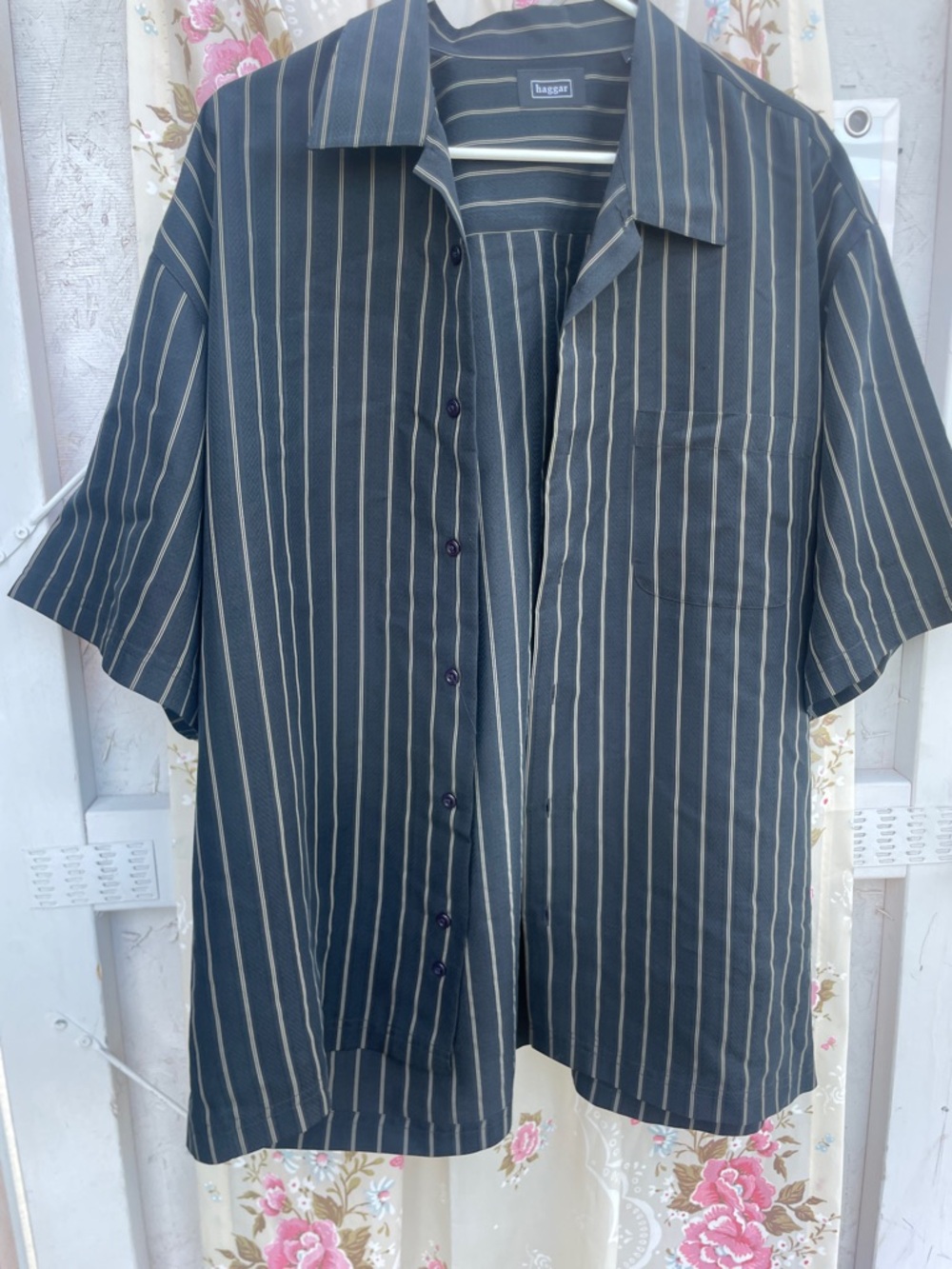 Black Striped Short-Sleeve Shirt